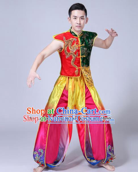 Traditional Chinese Classical Dance Costumes Folk Dance Drum Dance Clothing for Men