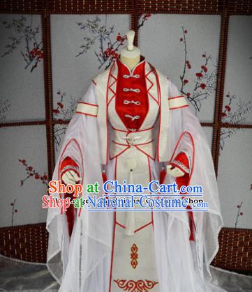 Traditional Chinese Cosplay Prince Embroidered Costumes Ancient Swordsman Hanfu Clothing for Men