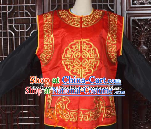 Top Grade Chinese Beijing Opera Costumes Peking Opera Takefu Red Vest for Adults