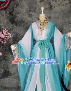 Traditional Chinese Cosplay Childe Green Costumes Ancient Swordsman Hanfu Clothing for Men