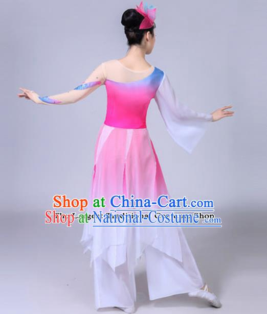 Traditional Chinese Group Dance Folk Dance Pink Dress Classical Dance Clothing for Women