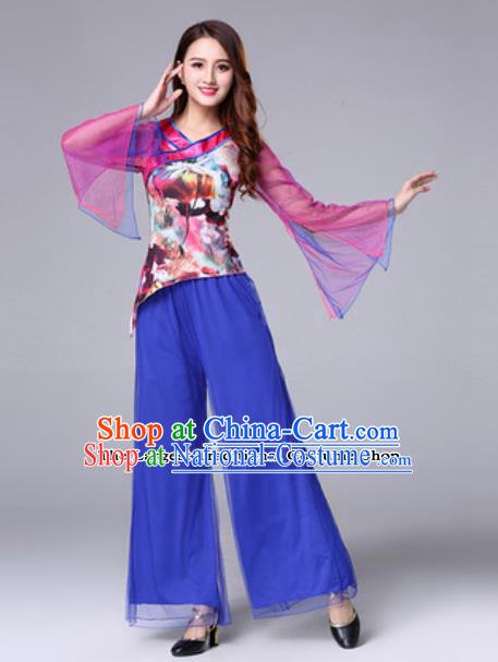 Traditional Chinese Folk Dance Fan Dance Costumes Yanko Dance Clothing for Women