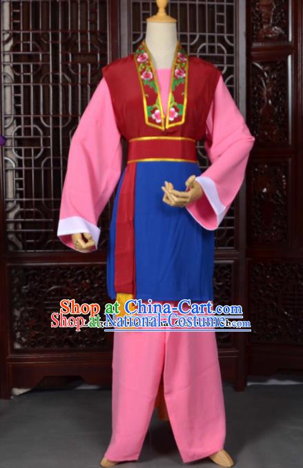 Traditional Chinese Beijing Opera Pantaloon Pink Costumes Ancient Old Women Clothing for Adults