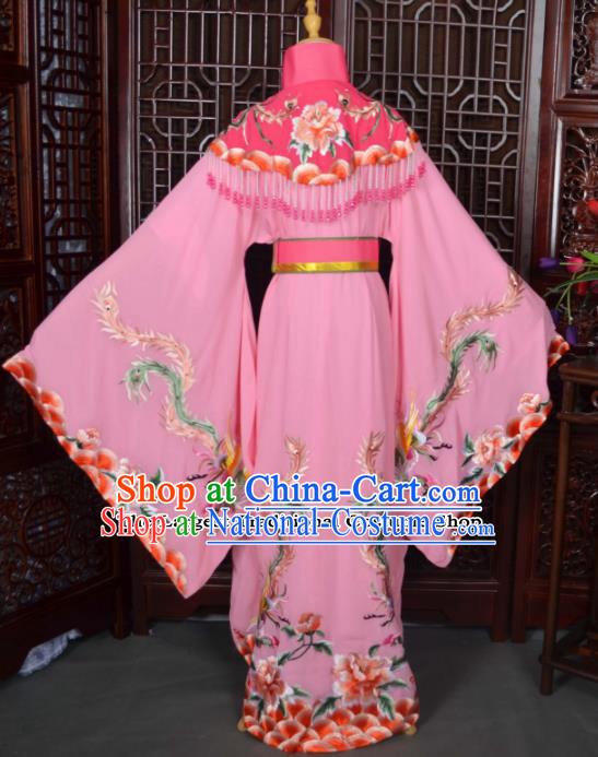 Traditional Chinese Beijing Opera Diva Costumes Ancient Empress Embroidered Pink Dress for Adults