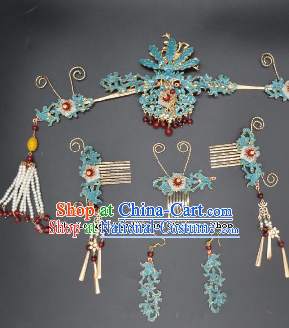 Traditional Chinese Beijing Opera Hair Accessories Ancient Princess Phoenix Coronet Hairpins for Women