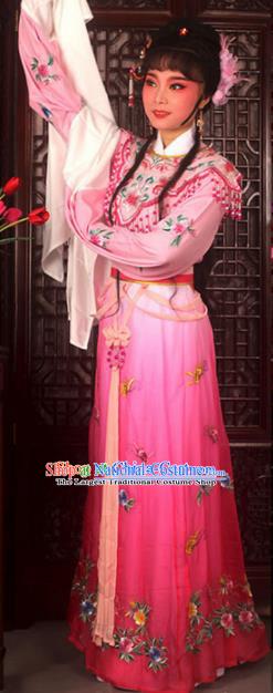 Traditional Chinese Peking Opera Actress Costumes Ancient Peri Princess Rosy Dress for Adults