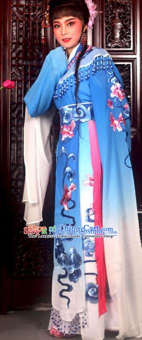 Traditional Chinese Peking Opera Imperial Consort Costumes Ancient Peri Royalblue Dress for Adults