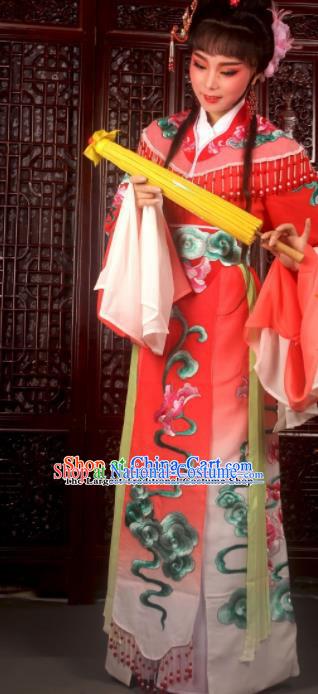 Traditional Chinese Peking Opera Imperial Consort Costumes Ancient Peri Red Dress for Adults