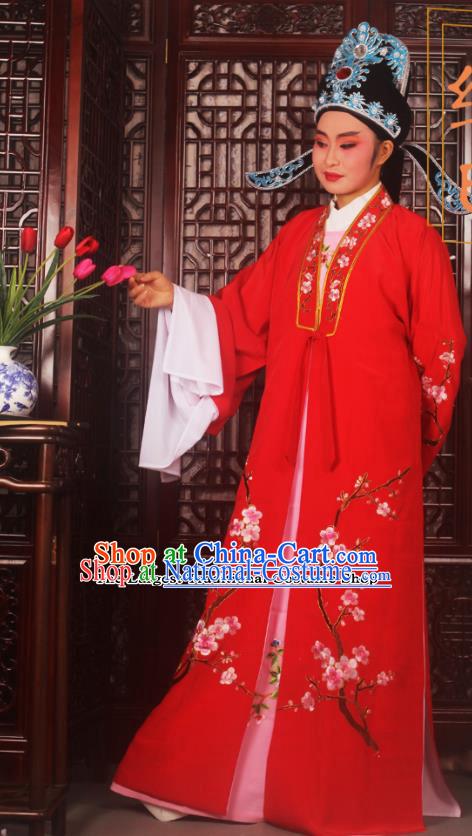 Top Grade Chinese Beijing Opera Costumes Peking Opera Niche Embroidered Red Robe for Adults