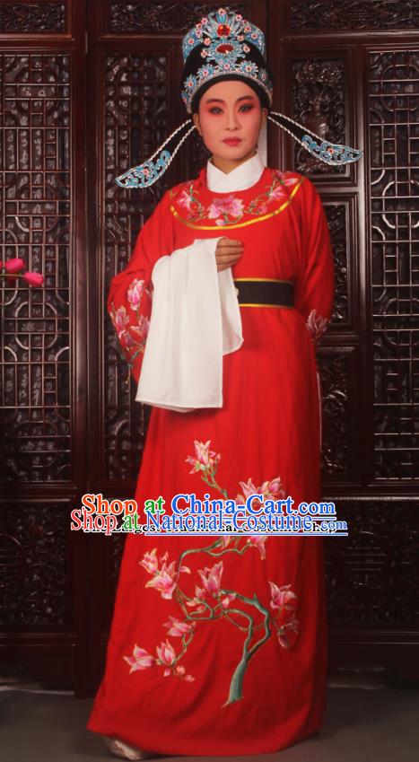 Top Grade Chinese Beijing Opera Niche Red Costumes Peking Opera Embroidered Magnolia Clothing for Adults