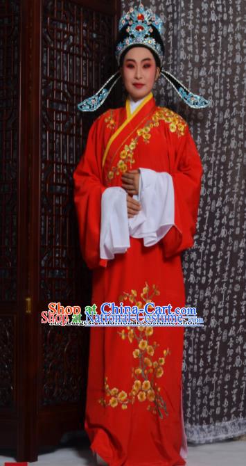 Top Grade Chinese Peking Opera Niche Costumes Embroidered Red Robe for Adults