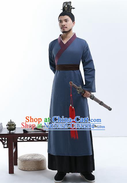 Chinese Traditional Han Dynasty Nobility Childe Costumes Ancient Drama Swordsman Robe for Men