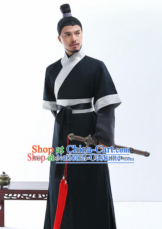 Chinese Traditional Song Dynasty Knight Costumes Ancient Drama Swordsman Clothing for Men