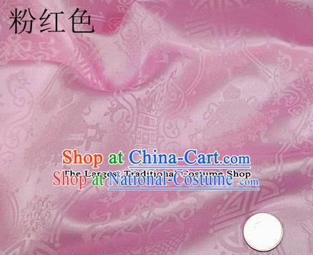 Traditional Chinese Royal Palace Pattern Design Pink Brocade Fabric Silk Fabric Chinese Fabric Asian Material