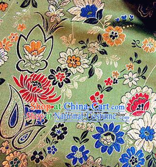 Traditional Chinese Royal Peony Pattern Green Brocade Tang Suit Fabric Silk Fabric Asian Material