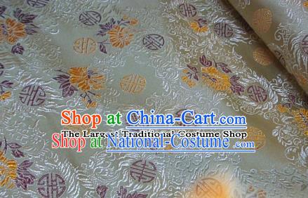 Traditional Chinese Royal Pattern Light Golden Brocade Tang Suit Fabric Silk Fabric Asian Material