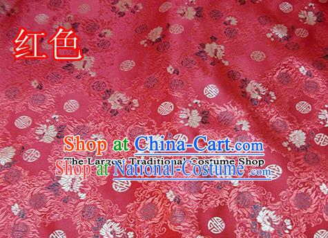 Traditional Chinese Royal Pattern Red Brocade Tang Suit Fabric Silk Fabric Asian Material