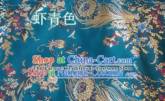 Traditional Chinese Royal Phoenix Flower Pattern Peacock Green Brocade Tang Suit Fabric Silk Fabric Asian Material