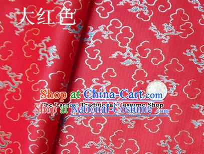 Traditional Chinese Royal Dragons Pattern Red Brocade Tang Suit Fabric Silk Fabric Asian Material