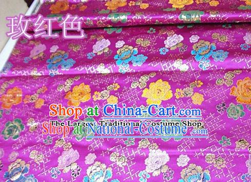 Traditional Chinese Royal Roses Pattern Rosy Brocade Tang Suit Fabric Silk Fabric Asian Material