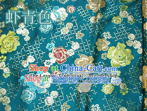 Traditional Chinese Royal Roses Pattern Green Brocade Tang Suit Fabric Silk Fabric Asian Material