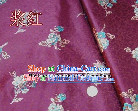 Traditional Chinese Royal Pattern Amaranth Brocade Tang Suit Fabric Silk Fabric Asian Material