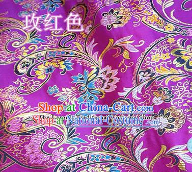 Traditional Chinese Royal Pattern Purple Brocade Tang Suit Fabric Silk Fabric Asian Material