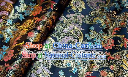 Traditional Chinese Royal Pattern Black Brocade Tang Suit Fabric Silk Fabric Asian Material