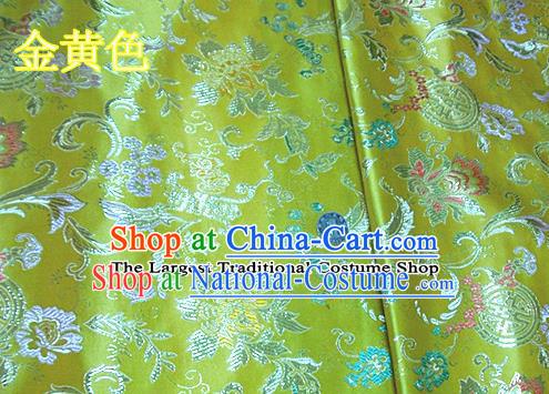 Traditional Chinese Golden Brocade Tang Suit Palace Fabric Silk Fabric Asian Material