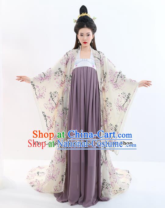 Chinese Traditional Tang Dynasty Imperial Concubine Costumes Ancient Drama Peri Court Lady Hanfu Dress for Women