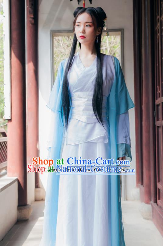 Chinese Ancient Drama Swordswoman Hanfu Dress Traditional Song Dynasty Female Knight Costumes for Women