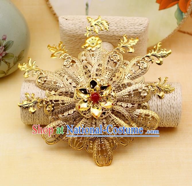 Chinese Traditional Hair Accessories Ancient Princess Golden Hairpins for Women