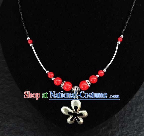 Chinese Traditional Jewelry Accessories Yunnan National Red Beads Minority Necklace for Women