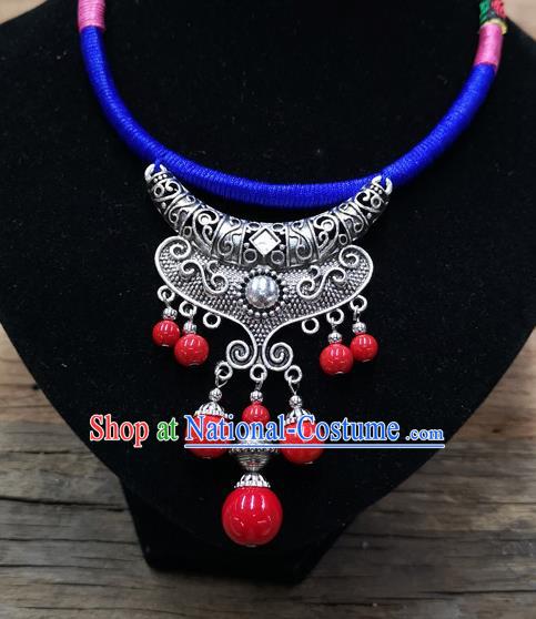 Chinese Traditional Jewelry Accessories Yunnan Minority Sliver Necklace for Women