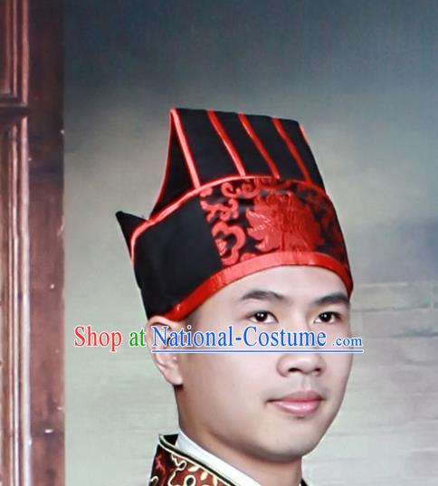 Chinese Traditional Hair Accessories Ancient Ming Dynasty Scholar Hat Headwear for Men