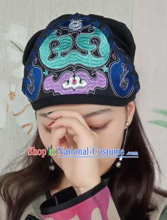 Chinese Traditional Embroidered Headscarf Yunnan Dai Minority Hat for Women