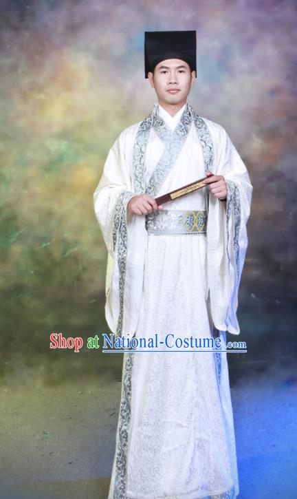 Chinese Traditional Han Dynasty Scholar Hanfu Clothing Ancient Landlord Costumes for Men