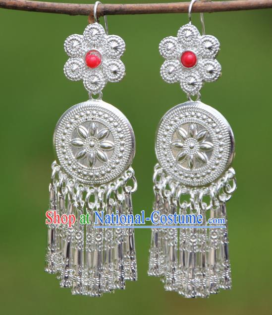 Chinese Traditional Ethnic Tassel Earrings Yunnan National Minority Ear Accessories for Women