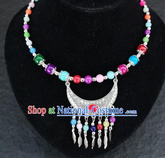 Chinese Traditional Minority Colorful Beads Necklace Ethnic Folk Dance Accessories for Women