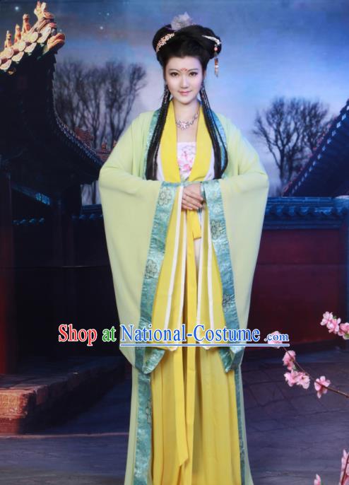 Chinese Tang Dynasty Imperial Consort Embroidered Hanfu Dress Ancient Peri Historical Costumes for Women