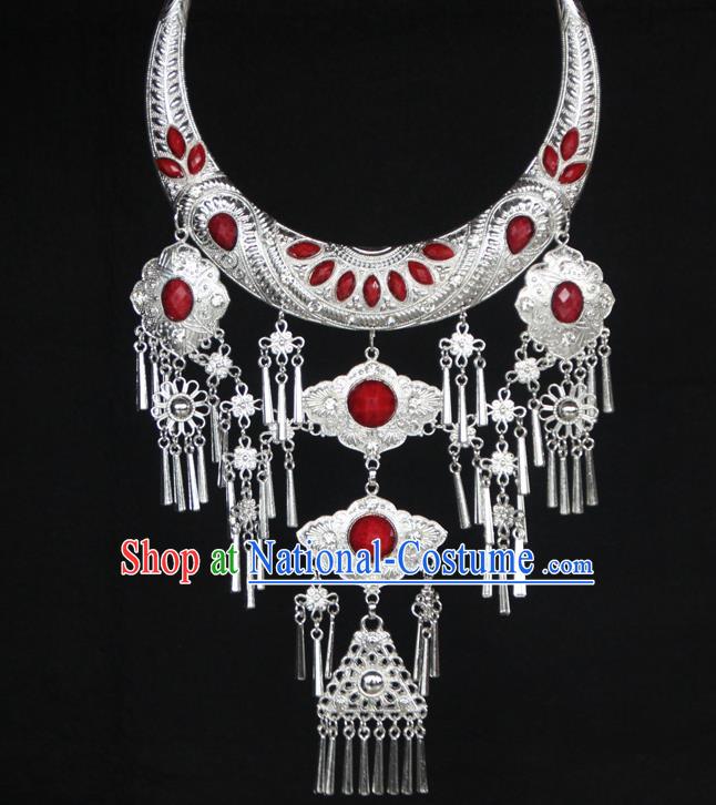 Chinese Traditional National Jewelry Accessories Ethnic Red Necklace for Women