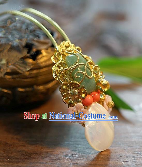 Chinese Handmade Classical Jade Hairpins Hair Stick Hair Accessories Ancient Bride Headwear for Women