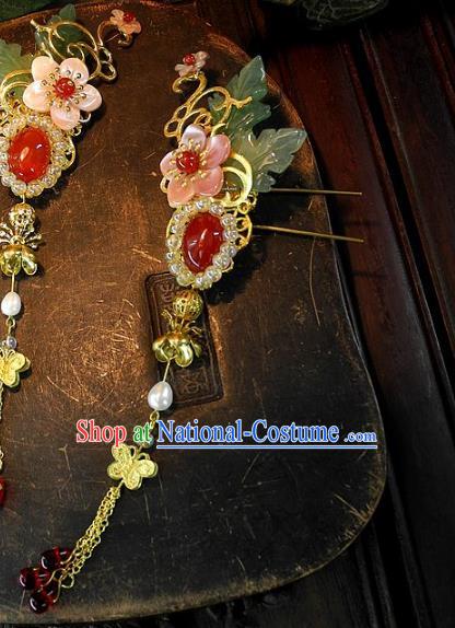 Chinese Handmade Classical Tassel Hairpins Hair Accessories Step Shake Ancient Bride Headwear for Women