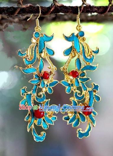 Asian Chinese Traditional Handmade Jewelry Accessories Eardrop Bride Long Tassel Earrings for Women