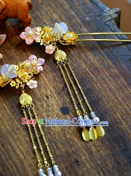 Chinese Handmade Classical Xiuhe Hair Accessories Step Shake Ancient Bride Hairpins for Women