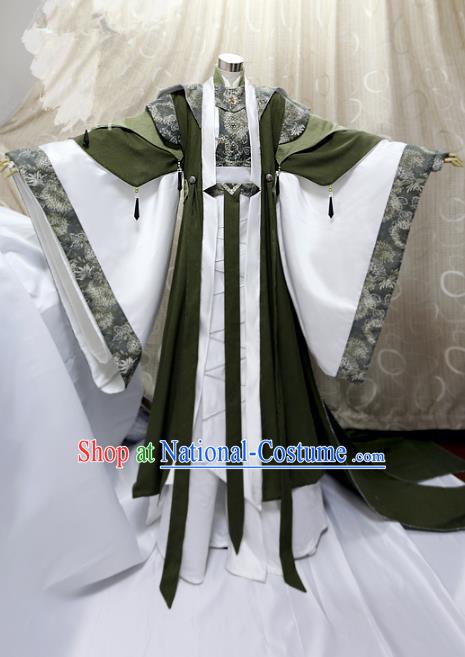 Ancient China Cosplay Han Dynasty Swordsman Costumes Traditional Royal Highness Clothing for Men