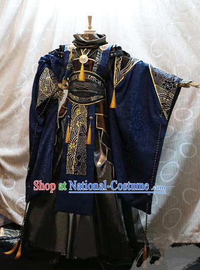 Ancient China Cosplay Han Dynasty Swordsman Costumes Royal Highness Clothing for Men