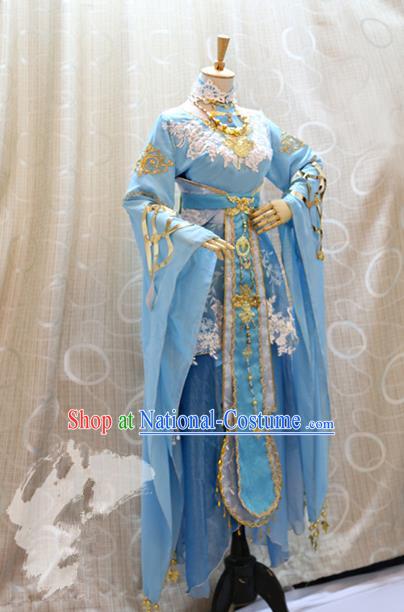 Ancient Traditional China Cosplay Tang Dynasty Palace Princess Costumes Complete Set for Women