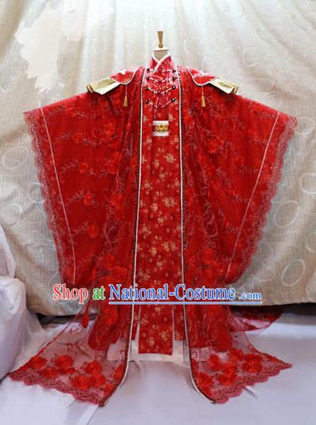 Ancient Traditional China Cosplay Tang Dynasty Palace Princess Wedding Costumes Red Dress for Women