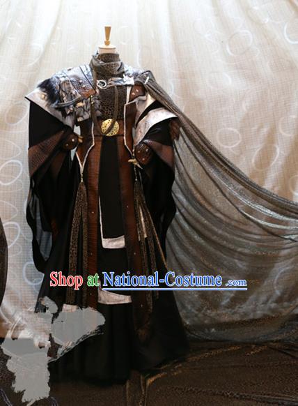 Ancient China Cosplay Royal Emperor Costumes Swordsman Embroidered Clothing for Men